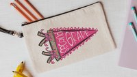 3rd grade pink coquette pencil pouch