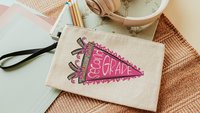 3rd grade pink coquette pencil pouch