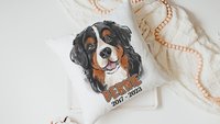 personalized Bernese mountain dog throw pillow cover 18 x 18, loss of dog memorial gift, remembrance dog pillow with name Berner mom and dad
