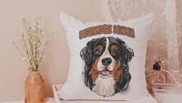 Bernese mama Berner throw pillows for couch, Bernese mountain dog gifts for women, Christmas gifts for dog lovers, dog mom decorative pillow
