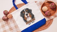 personalized Bernese Mountain dog tote bag with name, Berner mom dog memorial gift for women, remembrance gift for dog lover Christmas gifts