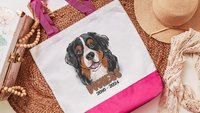 personalized Bernese Mountain dog tote bag with name, Berner mom dog memorial gift for women, remembrance gift for dog lover Christmas gifts