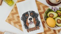 Personalized bernese mountain dog name throw pillows for sofa, bernese kitchen towels, dog lover gift for women, berney decor, cute dog gift