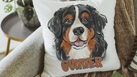 personalized bernese mountain dog throw pillows for living rooms, berner mama dog lover gift for women, bernese mountain dog gifts for her