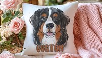personalized reserved for dog pillow for couch, Bernese mountain dog throw pillow with name, Bernese mountain dog gifts for her, Berner mom