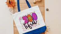boo tiful trick or treat bag for girls, neon Halloween tote bag for teachers, boo basket stuffers for teenage girls, cute ghost makeup bag