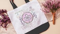 pretty sure my birthstone is a seashell sand dollar tote bag for women, funny beach bags girls trip gifts, coastal gifts for college girls