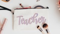 kindergarten teacher pencil bag cute teacher gifts for women, stocking stuffers for teachers, secret Santa gift for coworker, teacher makeup