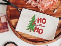 Ho Ho Ho Christmas Tree Wristlet, 9.5x6