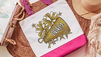 personalized cheer tote bag with name, yellow school spirit cheerleading gifts for girls, Christmas gifts for cheerleaders stocking stuffers