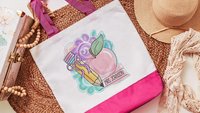 personalized pastel apple tote bag for school, back to school gifts for coworkers, first day of school gifts for teachers, watercolor pencil