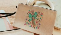 colorful pencil pouch with zipper, school supplies for girls, turquoise coquette bow pencil bag for tweens, back to school gifts for kids