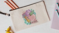 teacher coquette pencil pouch personalized pastel apple for teacher wristlet with name, cute teacher gifts for coworkers, teacher makeup bag