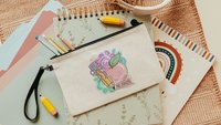 teacher coquette pencil pouch personalized pastel apple for teacher wristlet with name, cute teacher gifts for coworkers, teacher makeup bag