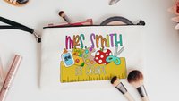 personalized pencil pouch for teachers, school supplies, cute pencil bag for purse, back to school gifts for coworkers, first grade teacher