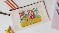 personalized pencil pouch for teachers, school supplies, cute pencil bag for purse, back to school gifts for coworkers, first grade teacher