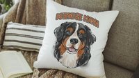 Bernese mama Berner throw pillows for couch, Bernese mountain dog gifts for women, Christmas gifts for dog lovers, dog mom decorative pillow