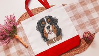 personalized Bernese mountain dog tote bags with name, secret Santa gifts for her, dog mom Christmas gifts for dog lovers, Berner bag, new