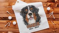 personalized Bernese Mountain dog golf towel dog memorial gift for women, Bernese dog golf gifts for ladies for golf bags, dog lover