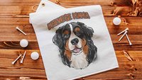 Bernese mama golf towel dog gifts for women, Bernese mountain dog Christmas gifts for golfers, golf stocking stuffers, golf mom golfing gear