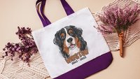 personalized Bernese Mountain dog tote bag with name, Berner mom dog memorial gift for women, remembrance gift for dog lover Christmas gifts