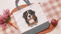 personalized Bernese Mountain dog tote bag with name, Berner mom dog memorial gift for women, remembrance gift for dog lover Christmas gifts