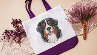 bernese mountain dog tote bag for dog lover, berner mama dog walking bag for women, cute dog gifts beach bag for friends, dog mom tote bag