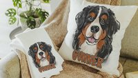 personalized bernese mountain dog throw pillows for living rooms, berner mama dog lover gift for women, bernese mountain dog gifts for her