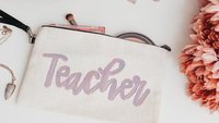 kindergarten teacher pencil bag cute teacher gifts for women, stocking stuffers for teachers, secret Santa gift for coworker, teacher makeup