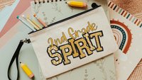 personalized 2nd grade squad pencil pouch for teacher, yellow school spirit school supplies, second grade teacher gifts for women, cute