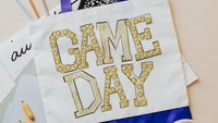 tailgate tote bag for football mom, gold school spirit items, game day gear for teachers, football tote for games, stocking stuffers for