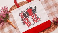 Red football tote bag 
