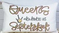 queens are born in September lumbar pillow for girls, September birthday gifts for her, college dorm pillows, fun throw pillows for bed