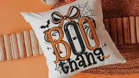 boo thang funny Halloween throw pillows for chair, boo basket stuffers for adults, Halloween coquette kitchen towels, spooky season gifts