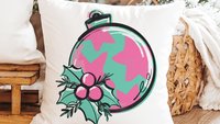 ho ho ho turquoise Christmas throw pillow covers 18x18, bright pink Christmas kitchen towels, girly Christmas gifts for adult daughter, best