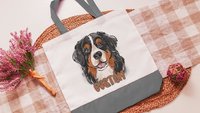 personalized Bernese mountain dog tote bags with name, secret Santa gifts for her, dog mom Christmas gifts for dog lovers, Berner bag, new