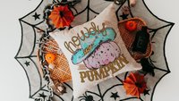 howdy pumpkin throw pillows for living room, fall cowgirl pumpkin pillow cover 18 x 18, pink pumpkin decor, fall host gift, western pumpkin