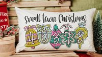 personalized zip code lumbar pillow home decor, small town Christmas hostess gifts for women, trendy decorative throw pillows best sellers