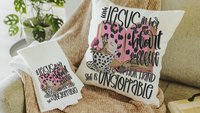 with Jesus in her heart leopard print throw pillows best sellers, Christian kitchen towels, religious Christmas gifts for godmother, coffee