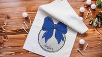 personalized royal blue coquette golf towel with hook, cute golf Mothers day gift for golfers, golf mom gift, golfing wife golf gear, unique