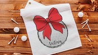 golf coquette golf towels personalized red school spirit girls golf team end of season gift, golf stocking stuffers for golfers, golf mom
