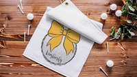 personalized yellow school spirit golf coquette golf towel with name, golf Christmas gifts for golfers, high school girls golf team gifts