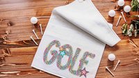 colorful golf towels for women, golf mom gifts, golf bag towel, trendy golf Christmas gifts for golfers, cute golf stocking stuffers for her