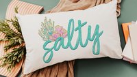 salty beach lumbar throw pillows for couch, mermaid vibes decorative pillows for girls, coastal housewarming gifts for daughter, funny gifts