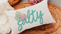 salty beach lumbar throw pillows for couch, mermaid vibes decorative pillows for girls, coastal housewarming gifts for daughter, funny gifts