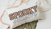 spooky season Halloween lumbar pillow cover 12x20, preppy Halloween throw pillow for bed, boo basket stuffers for adults, October themed