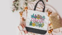 pink Christmas tote bag for nana Christmas gifts from grandchildren, whimsical Christmas makeup bags best sellers, stocking stuffers for