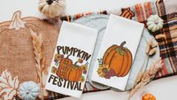 pumpkin harvest plaid pumpkin kitchen towels home essentials, fall housewarming gift for women, pumpkin spice kitchen decor, sunflower gifts