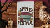 apple festival autumn kitchen towels home essentials, apple kitchen decor, sunflower gifts for her, Thanksgiving hosting gift, housewarming