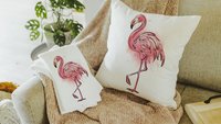 cute flamingo throw pillows for couch pink flamingo hand towels for bathroom beach Christmas gifts for best friend, beach house coastal